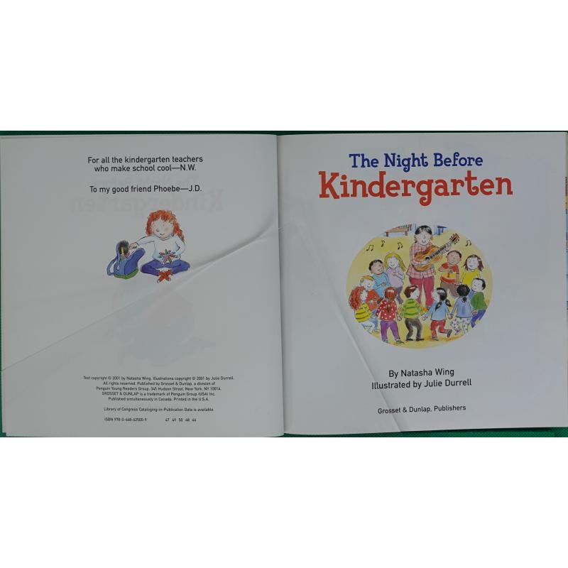 The Night Before Kindergarten by Natasha Wing Julie Durrell平装Grosset  Dunlap幼儿园前一天晚上 - 图1