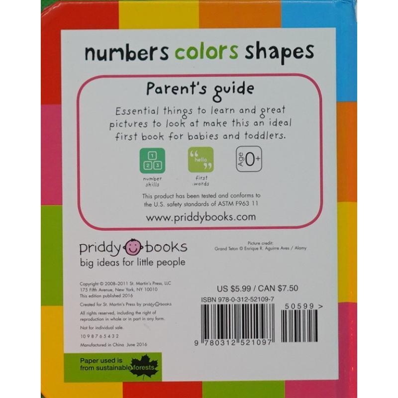 Numbers colors shapes : board book by Priddy books木板书Priddy Books数字、颜色、形状:图板书 - 图0