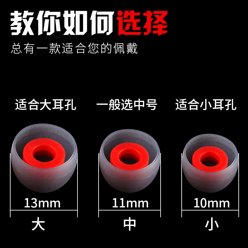 耳机套入耳式硅胶套运动防滑掉舒适柔软降噪通用蓝牙耳机替换耳塞-图0