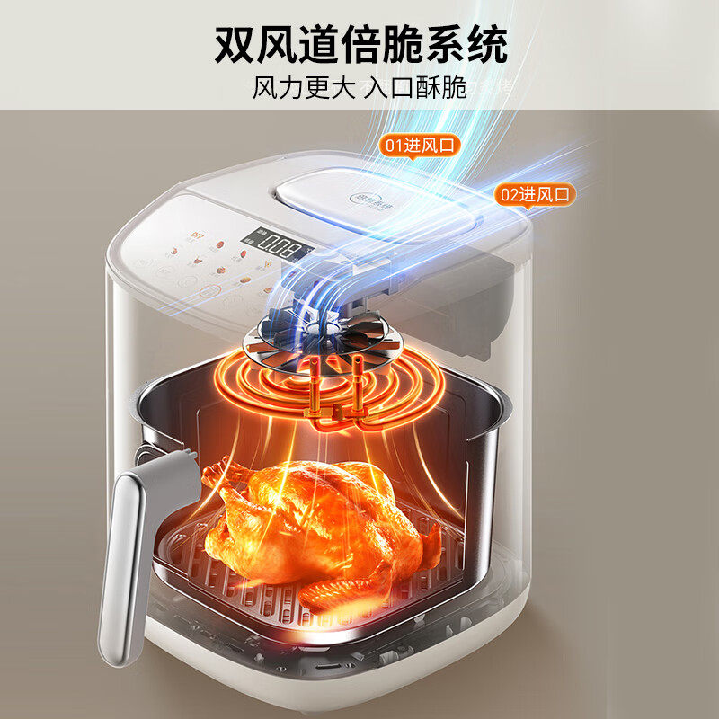 九阳空气炸锅家用新款可视免翻面空气电炸锅大容量官方烤箱烹饪机,淘宝优惠券,粉丝福利购,淘宝优惠卷