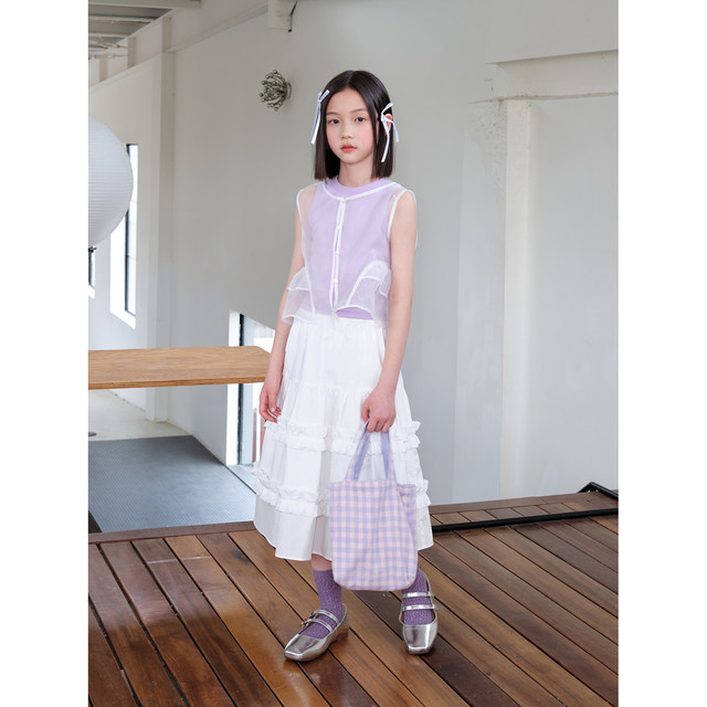 MIMIGOGO sweet cream cake skirt playful heavy industry lace pleated multi-layer skirt 4B17