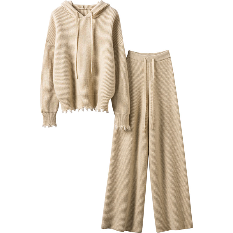 意大利~奢！重磅1000克！连帽羊绒衫女卫衣羊绒裤女外穿羊绒套装,淘宝优惠券,粉丝福利购,淘宝优惠卷