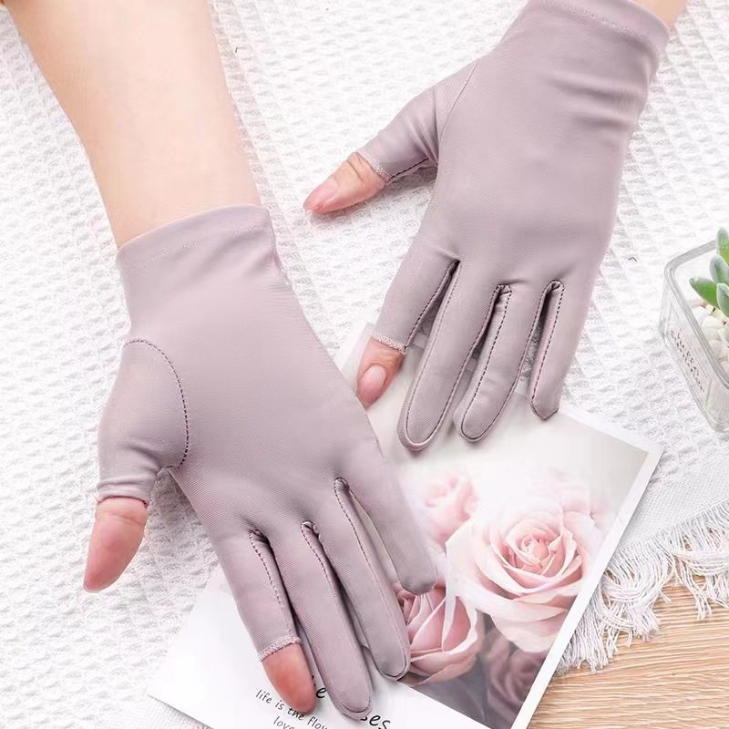 【优质面料】夏季女露二指半指手套氨纶弹力防晒开车骑行舒适透气,淘宝优惠券,粉丝福利购,淘宝优惠卷