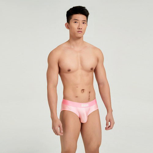 【26新品】Oengus拉丝金属光泽感男士粉色三角裤性感高弹透气瘾诱 - 图0