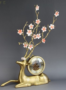 桌面黄铜台钟玄关电视柜装饰品