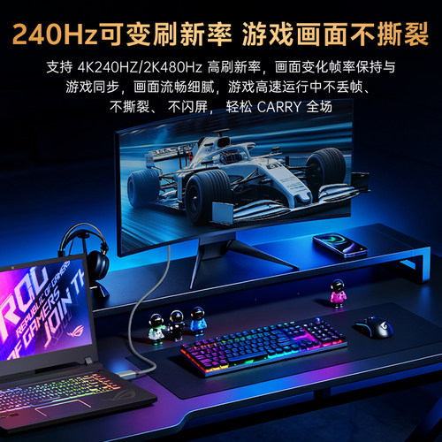 ULT-unite dp转hdmi连接线4K240Hz高清线2k480hz转换器电脑主机笔记本显卡接口外接显示器电视机投影仪转换线 - 图1