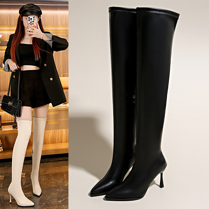 35-44大码女鞋41新款显瘦过膝靴女42尖头长靴女细跟长筒弹力靴41,淘宝优惠券,粉丝福利购,淘宝优惠卷