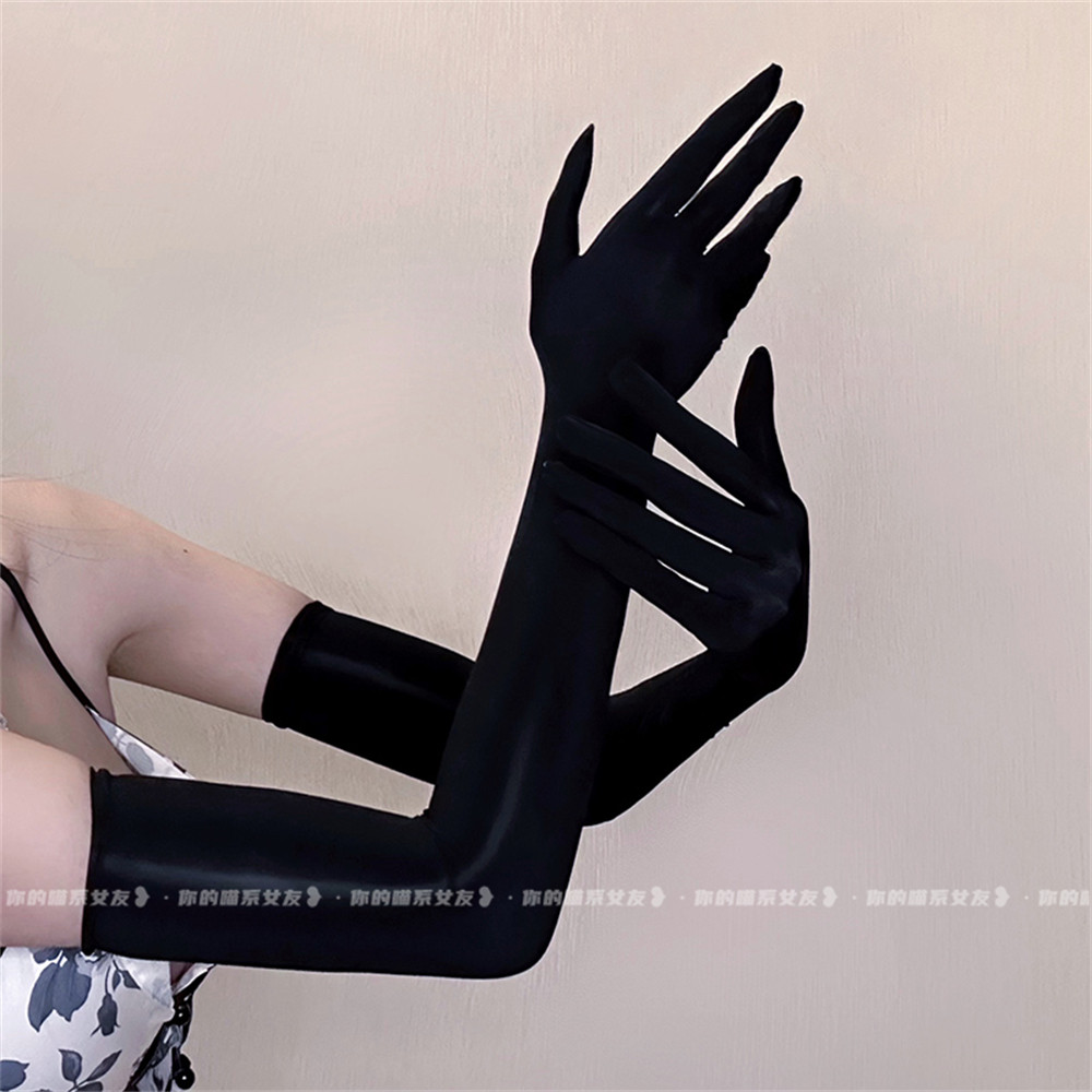 喵：「滑」丝袜手套情调黑丝超滑高密油亮分指超薄性感女cos袖套,淘宝优惠券,粉丝福利购,淘宝优惠卷