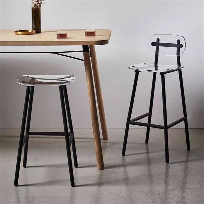 现代亚克力透f明餐椅家用靠背椅简约吧台椅高脚椅吧台凳网红椅吧,淘宝优惠券,粉丝福利购,淘宝优惠卷