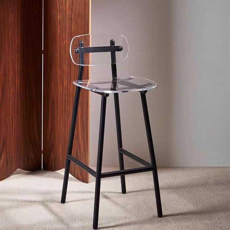 现代亚克力透f明餐椅家用靠背椅简约吧台椅高脚椅吧台凳网红椅吧,淘宝优惠券,粉丝福利购,淘宝优惠卷