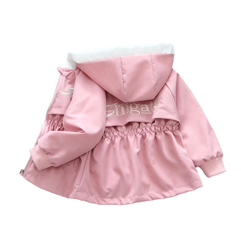 女童红色春装连帽外套2026短款潮牌风衣中大童春秋宽松儿童上衣服,淘宝优惠券,粉丝福利购,淘宝优惠卷