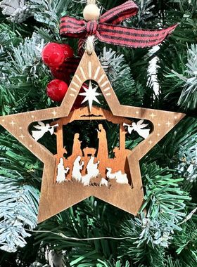 节日装饰吊饰木制铁艺铃铛礼品款