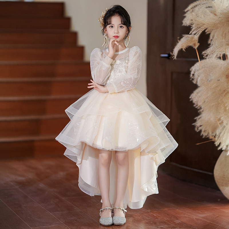 公主裙女童高端礼服夏季花童婚礼小女孩裙子儿童主持人连衣裙钢琴