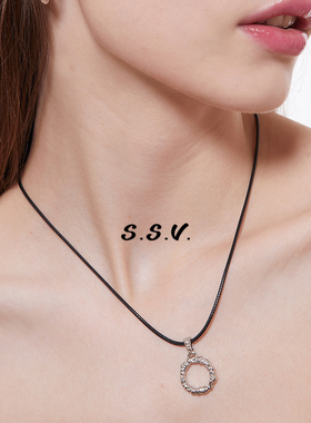 S.S.V.男女同款手作圆环皮绳项链