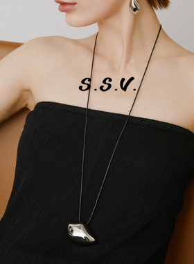 SSV贝系列金属贝壳皮绳长项链可调节原创设计高级感简约毛衣链