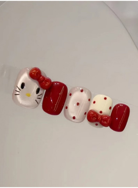 红领结KITY猫眼纯手工穿戴甲