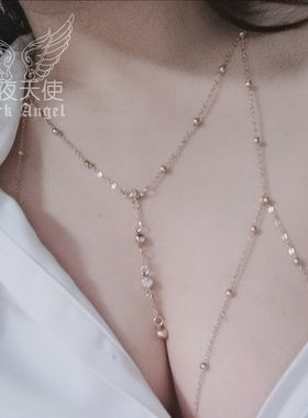 欧美网红比基尼式身体链项链 时髦夜店性感腰链胸链外搭bodychain