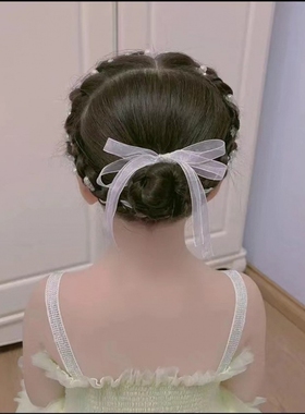儿童仿珍珠发夹编发链女