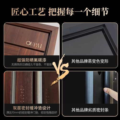 欧派防盗门甲级进户隔音门自建房家用现货单开子母对开别墅入户门 - 图1