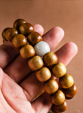 正宗金丝楠木手串男小叶桢阴沉木佛珠盘玩文玩糯冰翡翠手链女情侣