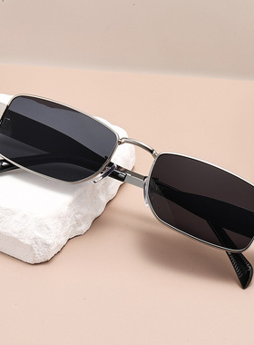 墨镜男开车专用复古长方形墨镜高级感防紫外线太阳眼镜金边镜