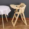 Solid wood baby dining chair hotel children's dining table commercial foldable BB stool eating seat stool safety baby dining chair