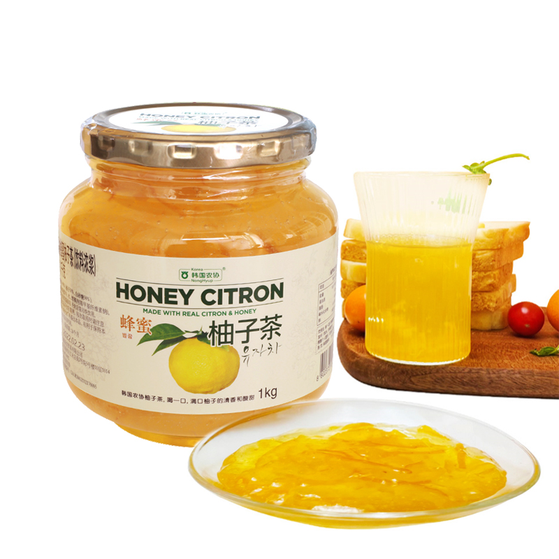 原装进口韩国农协1kg/瓶柚子茶 韩国农协食品蜂蜜果味茶