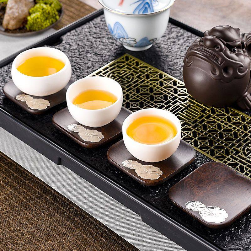 黑檀木杯垫茶杯垫功夫茶具茶道会客高端杯托茶桌隔热茶托茶垫套组,淘宝优惠券,粉丝福利购,淘宝优惠卷