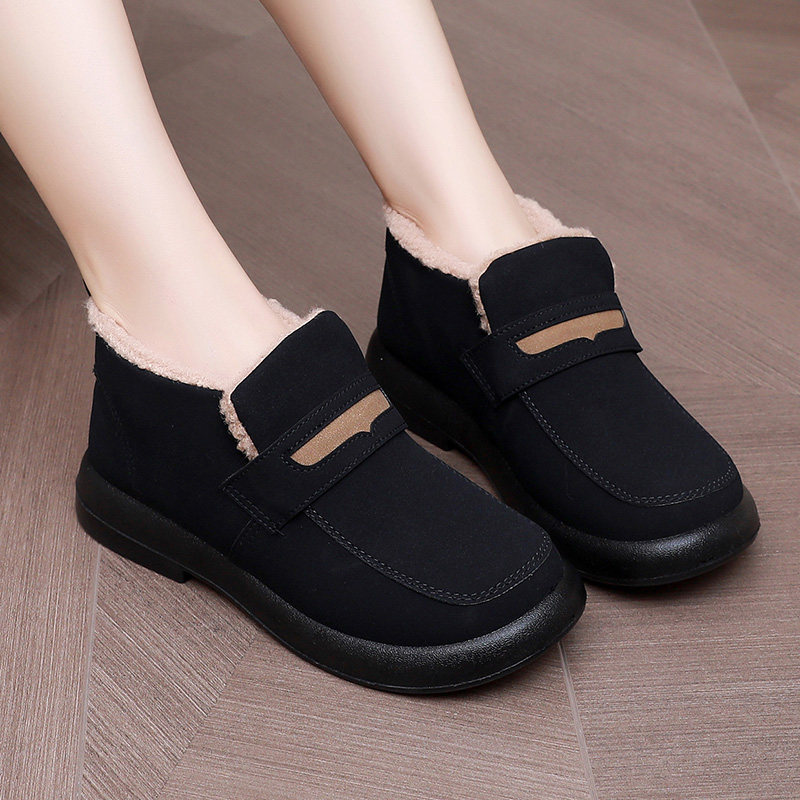 冬季老北京布鞋女加绒豆豆鞋高帮女棉鞋休闲保暖一脚蹬舒适雪地靴,淘宝优惠券,粉丝福利购,淘宝优惠卷