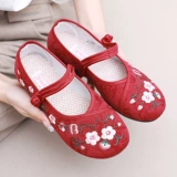 Модная этническая дышащая нескользящая обувь, слипоны для матери, туфли, городской стиль, этнический стиль, мягкая подошва, для среднего возраста