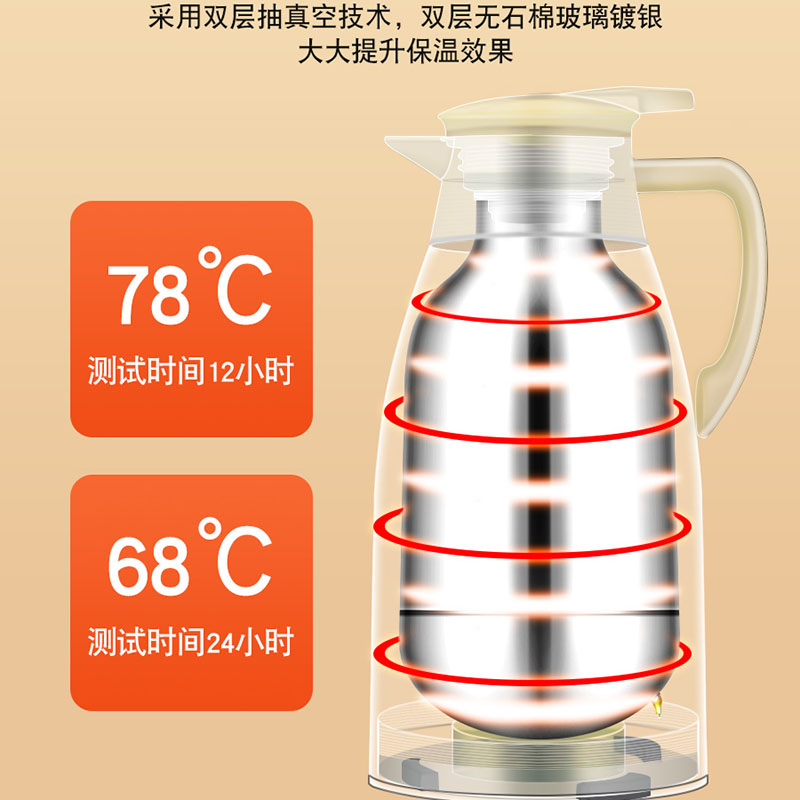 温壶便携热保水型壶温瓶开瓶家用小小玻璃水内胆保温水壶小保暖瓶-图0