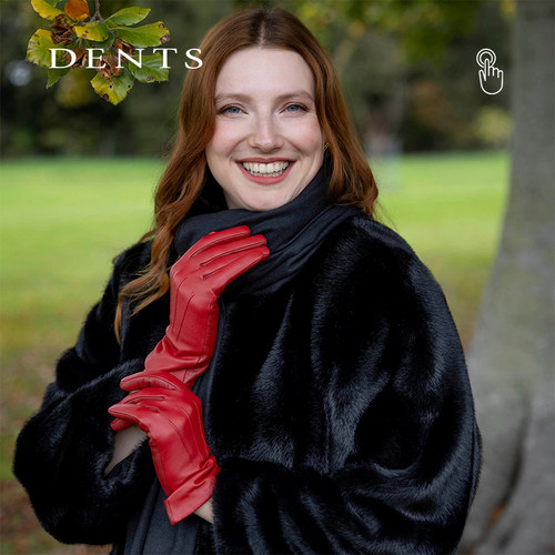 【反季折扣】梅根王妃同款触屏|DENTS羊绒羊皮保暖女士手套7-1127 - 图1