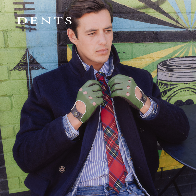 25秋新款|DENTS毛羊皮单里透气骑行机车防护触屏男士手套 5-0010 - 图0