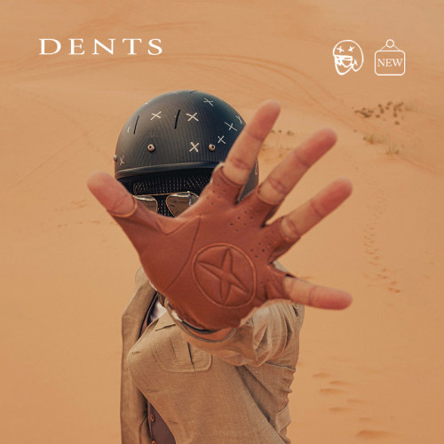 高尔夫系列|DENTS针织拼羊皮防滑机车半指男手套5-0999 - 图0