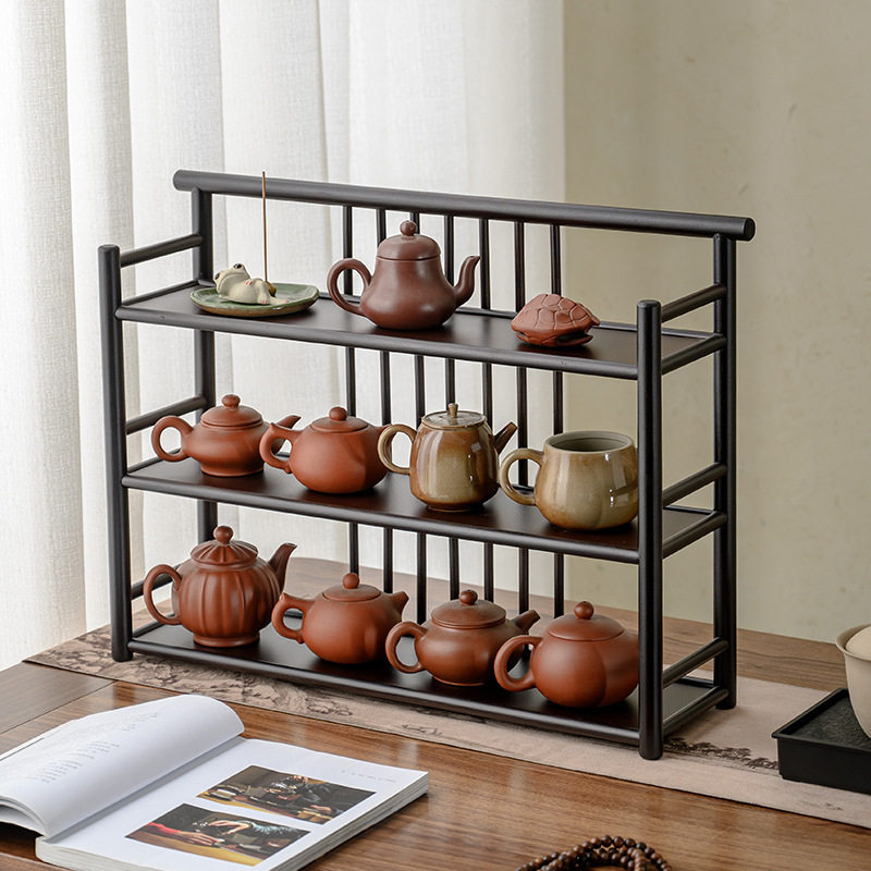 桌面茶具置物架茶桌茶台小型博古架桌上摆件展示架杯子收纳茶杯架,淘宝优惠券,粉丝福利购,淘宝优惠卷