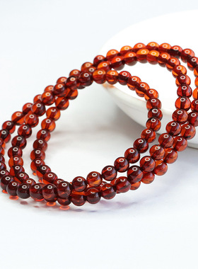 天然琥珀项链血珀多圈手链珠宝首饰新中式民族风手饰品女士款礼物