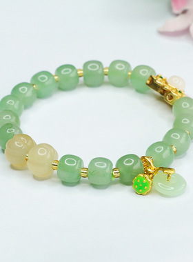 东陵玉手串老型珠南瓜珠平安扣手链宫廷风新中式民族风手饰品礼物