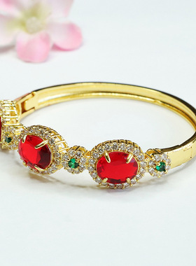 红色三生三世复古款手镯手环新中式民族风女士款时尚个性手饰品
