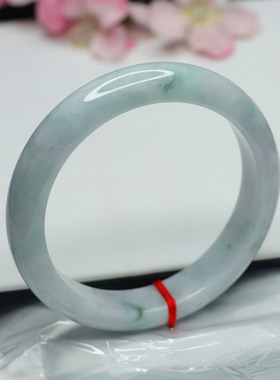 天然翡翠柔情似水手镯缅甸A货玉石镯珠宝女士气质简约款镯子手饰