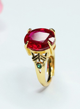 培育红宝石戒指红刚玉指圈指环女士款礼品气质简约饰品彩宝礼品