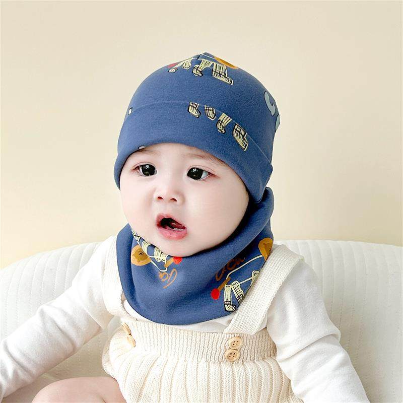 宝宝帽子秋冬季韩版纯棉可爱男童女婴幼儿帽子围脖两件套装春秋厚,淘宝优惠券,粉丝福利购,淘宝优惠卷