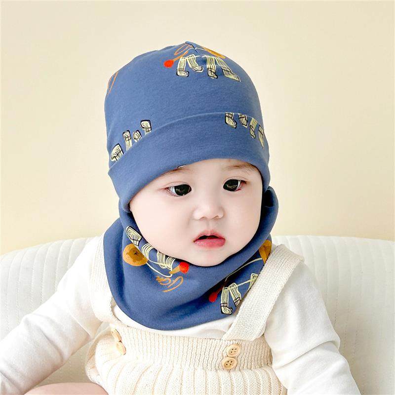 宝宝帽子秋冬季韩版纯棉可爱男童女婴幼儿帽子围脖两件套装春秋厚,淘宝优惠券,粉丝福利购,淘宝优惠卷