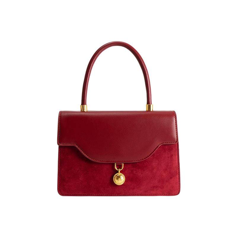 红色丝绒婚包斜挎小方包高级感手提秀禾服订婚新娘包,淘宝优惠券,粉丝福利购,淘宝优惠卷