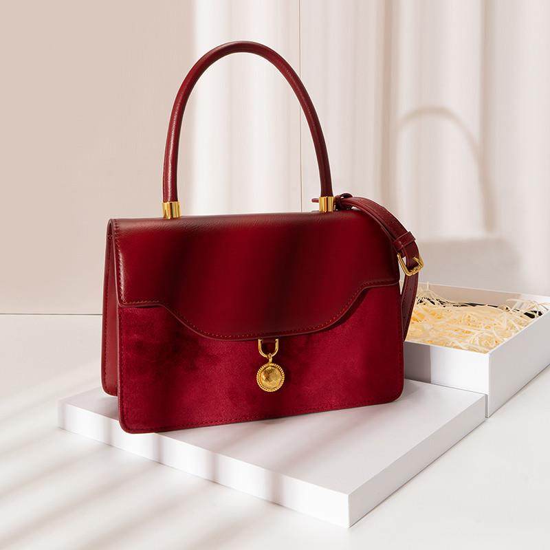 红色丝绒婚包斜挎小方包高级感手提秀禾服订婚新娘包,淘宝优惠券,粉丝福利购,淘宝优惠卷