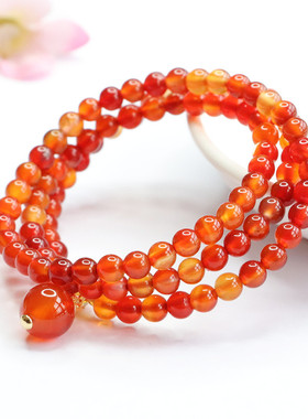 红玛瑙手串玉髓相思豆手链珠宝新中式民族风手饰品情侣闺蜜礼物