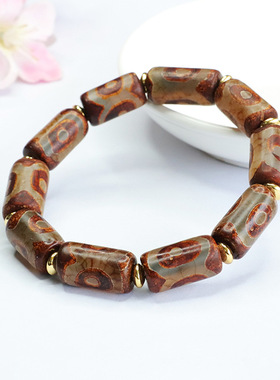 三眼天珠玛瑙手串路路通手链复古新中式民族风手饰品情侣闺蜜礼物