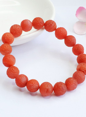 天然南红玛瑙回纹手串满红手链珠宝新中式民族风手饰品礼物