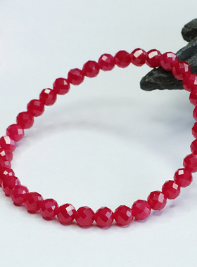 红宝石切面珠手串红刚石手链彩宝新中式民族风手饰品情侣闺蜜礼物