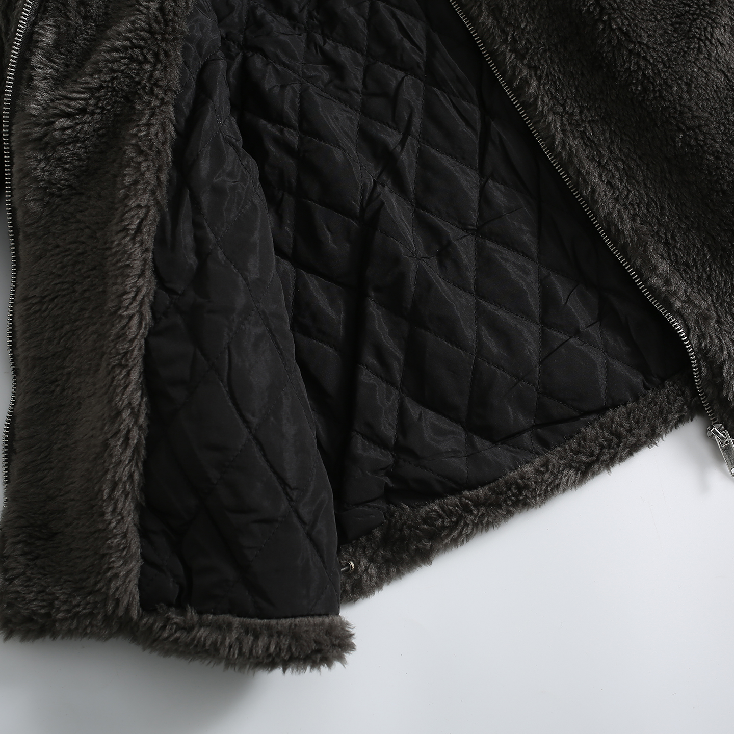 看着就暖和！宽松柔软绵羊毛混纺长毛绒加厚保暖立领休闲外套女冬 - 图2