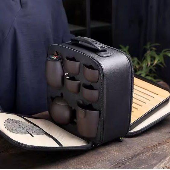 紫砂便携旅行茶具一壶四杯快客杯家用户外便携茶器带茶盘套装整套,淘宝优惠券,粉丝福利购,淘宝优惠卷